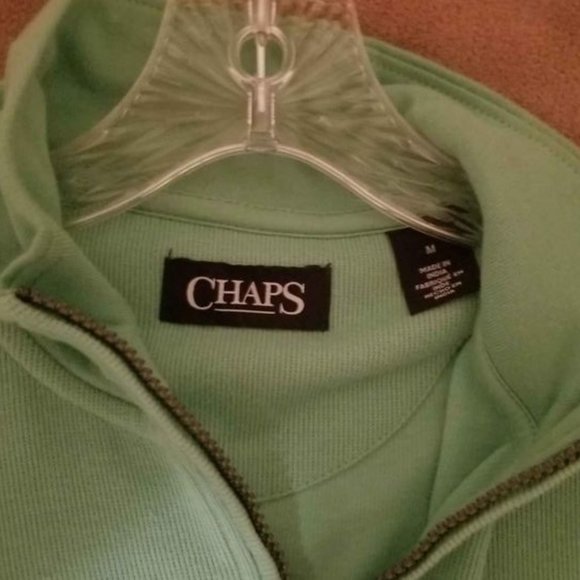 Chaps Ralph Lauren 1/4 Zip Pullover (M - Lime Green) - Picture 2 of 4